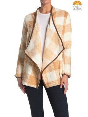 C&C CALIFORNIA NWT WATERFALL LAYERING TAN BUFFALO TOPPER JACKET. SIZE M